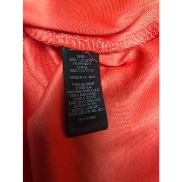 Express Dress Womens Size 12 Sleeveless Coral Textured Lace Hem Stretch A-Line - Picture 8 of 9